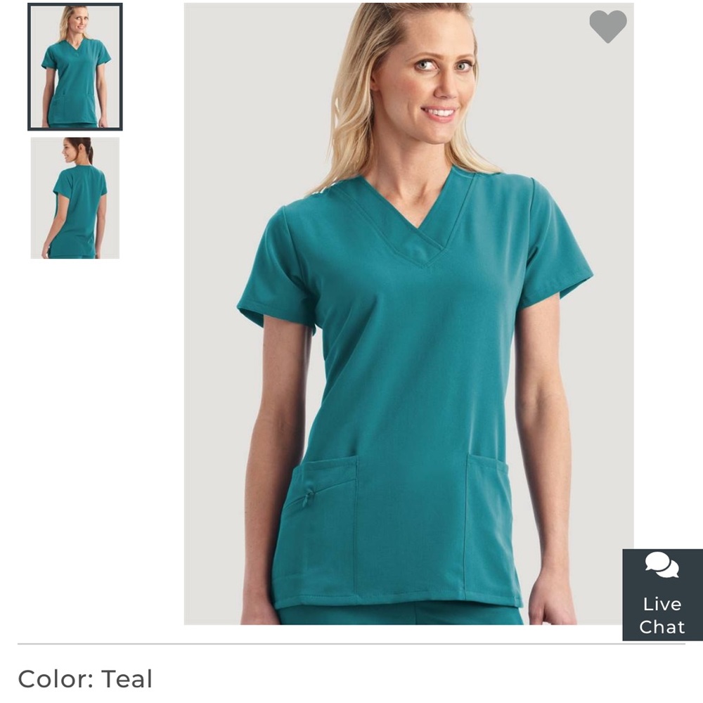 Teal Jockey Scrub Top